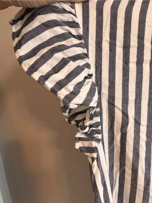 Madewell Striped Ruffle Sleeve Button Front Shirt Dress Tunic M thumbnail 4