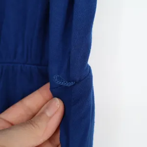 Merona Fit & Flare Dress Womens Medium Royal Blue Rayon Stretch Pleated V Neck thumbnail 4