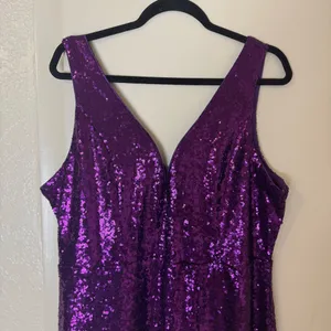 Venus Purple Sequin Maxi Dress Size XL thumbnail 3