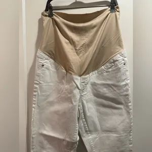 Loft Maternity White stretch‎ denim Size 8 thumbnail 3