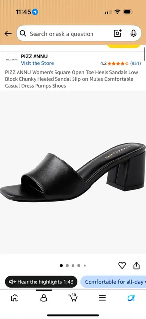 Chunky open toe heels Black Size 7 thumbnail 4