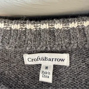 Croft & Barrow Full Zip Sweater Grey Snowman Snowflake Knit Ugly Sweater Granny thumbnail 8