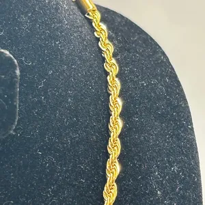 Rope Chain 4mm 18 Inch Real Gold Solid Everyday Plated Layering Durable New thumbnail 3