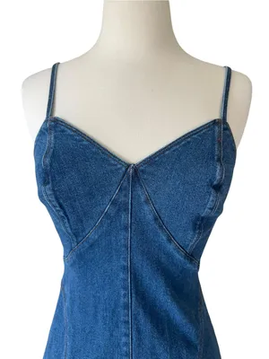 House of Harlow 1960 Denim A line Midi Dress thumbnail 2