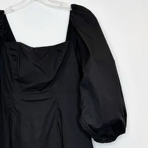 Tuckernuck Pomander Place Square Neck Chloe Mini Dress Black Puff Sleeves Small thumbnail 8