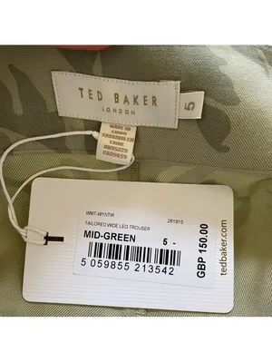 Ted Baker Wyntir Tailored Wide Leg Pants Mid Green Size 5 / US Large Tropical thumbnail 6