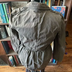 Loft S military gray cargo normcore lightweight blazer thumbnail 3