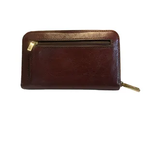 FOSSIL BRANDY BROWN FULL ZIP ISSUE NO. 1954 COLLECTION LEATHER WALLET thumbnail 5