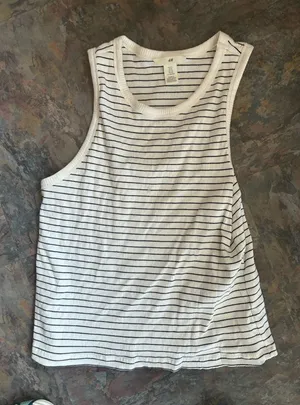 H&M Striped Ribbed Top thumbnail 1