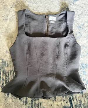 Aritzia Wilfred charcoal bodycon top thumbnail 1