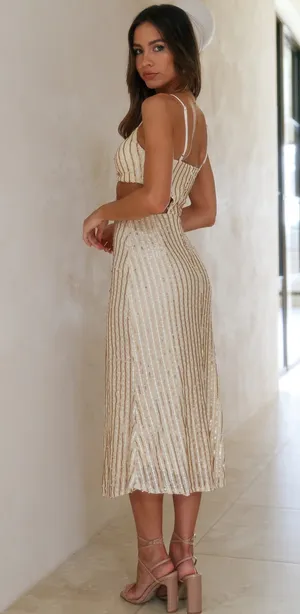 Hello Molly Sparkling Love Midi Dress Gold thumbnail 3