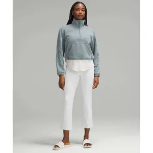 Lululemon Ribbed‎ Softstreme Zip-Leg High-Rise Cropped Pant 25" Light Vapor 8 thumbnail 3