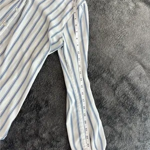 Abercrombie & Fitch Blue White Striped‎ Tie Cuff Button Down Shirt Womens Medium thumbnail 4
