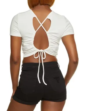 gaze DTLA open back white shirt thumbnail 1