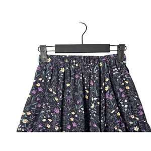 Dark Romantic Maxi Skirt XS Black Purple Floral Tiered Elastic Waist Cottagecore thumbnail 3