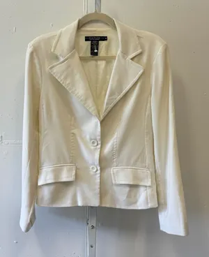 Rampage Clothing Company Cream Two Button Blazer Jacket Notched Lapel Size Med thumbnail 1