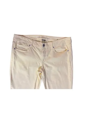 American Eagle Skinny Jeans Womens 14 Low Rise Butter Yellow Stretch Denim thumbnail 4