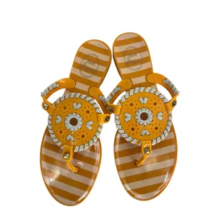 Jack‎ Rogers Georgica Jelly Sandals Tangerine White Size 7 thumbnail 5
