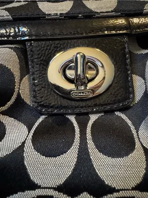 Coach Black Signature Canvas Tote thumbnail 3