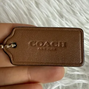 1.5" COACH Brown Fob Bag Charm Hang tag Hangtag thumbnail 1