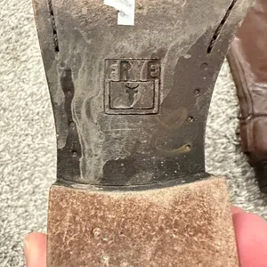 Frye Women's Brown Leather Riding Boots Knee‎ High Zip Up Casual Tall Size 7 thumbnail 6