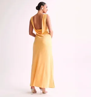 Meshki Yellow Backless Dress thumbnail 2