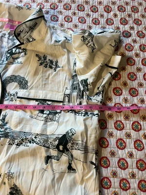 EUC Anthropologie Katie Kime Holiday Pajama Set size XL retails $128 thumbnail 6