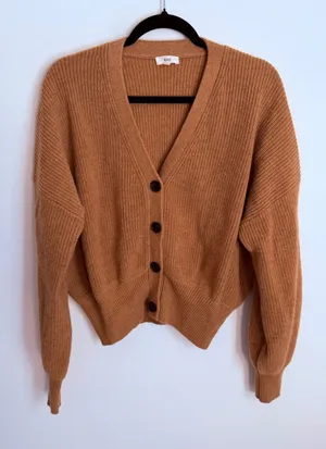 ALC Frank Peters Boxy Fit Merino Wool Rib-Knit Cardigan size medium thumbnail 1
