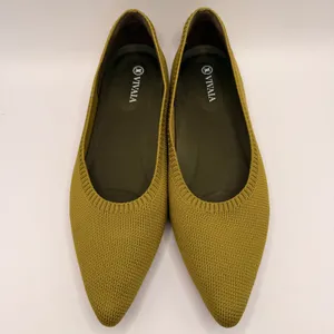 Vivaia Aria Pointed Toe Knit Flats Chartreuse Green Womens Size EU 40/ US 9.5 thumbnail 3
