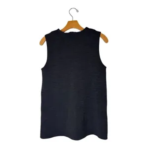 Zara Shirt Women Small Gray Crew Neck Sleeveless Knit Side Slit Tank Top Tunic‎ thumbnail 3