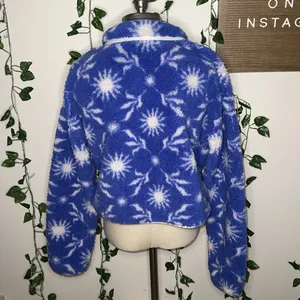 Pacsun Electric Periwinkle Colored Sherpa Teddy Jacket thumbnail 3