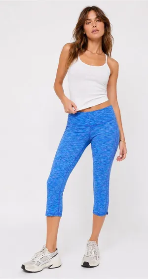 Lilly Pulitzer Luxletic Weekender UPF Crop Leggings Blue Space Dye Athletic S thumbnail 1