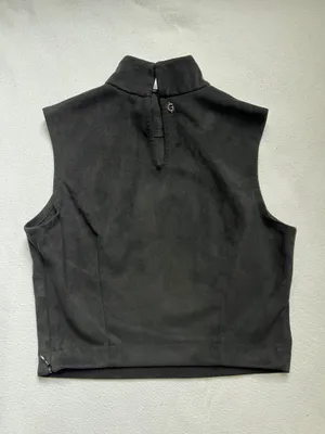 GUESS Women’s High Neck Cropped Sleeveless Suede Top - Size S thumbnail 2