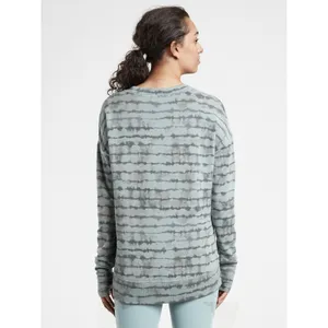 Athleta Coaster Luxe Sweatshirt in Tahiti Minimalist Grey Tie Dye Blue Women's M thumbnail 2
