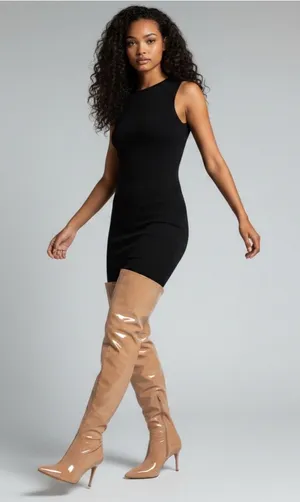 Kenneth Cole Tan Romi OTK Thigh High Over The Knee Stiletto Heel Boot Size 8 thumbnail 1