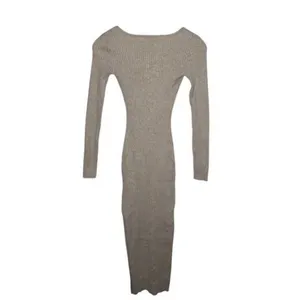 ✨Meshki Taupe Tan Cali Long Sleeve Ribbed High Slit Midi Sz Large Dress✨ thumbnail 8