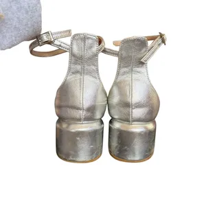 Peche Nico Heels Silver Size‎ US 7.5 /8 Mary Jane Style Strap Small Heel thumbnail 4