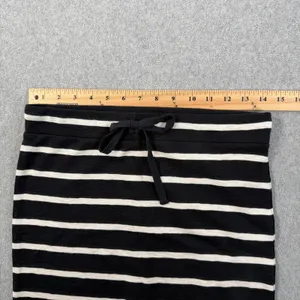 Lou & Grey Black White Striped Drawstring Maxi Skirt Women's XS Elastic Waist thumbnail 4