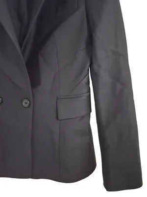 Zara Black Wool Blend Double Breasted Tailored Blazer Women's Medium thumbnail 4