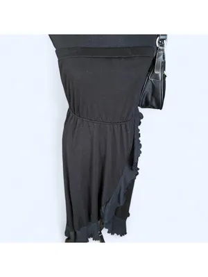 Vintage Y2K Mudd Coastal Fairycore Boho Ruffle Maxi Dress Size Small 🖤 thumbnail 2