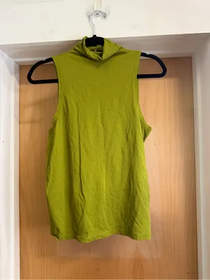 J.Crew Women’s Green 100% Cotton Sleeveless Mock Neck Top. Size: Small thumbnail 3