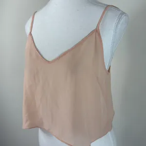Wilfred Peach Sheer Darted Cropped‎ Tank Top Oversized Size XXS thumbnail 2