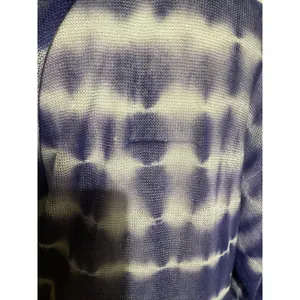 Chico's Purple Tie Dye 100% Linen Open Front Cardigan Sweater Size 1 M thumbnail 4