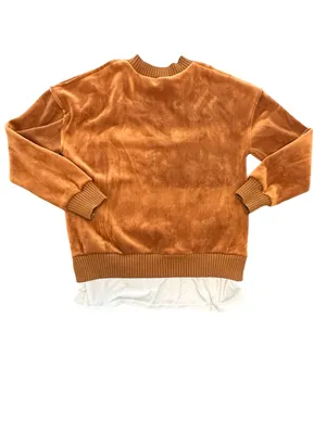 boutique bedazzled rhinestone buck westernchic mockneck layered hem velour top L thumbnail 2