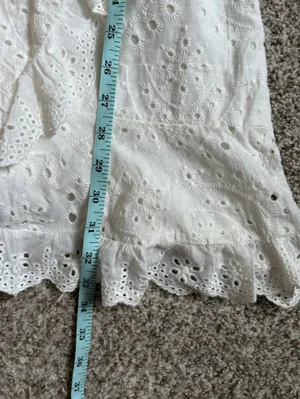 Polly White Eyelet Ruffle Mini Dress Bachelorette Wedding Shower 12 thumbnail 9