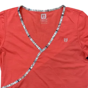Eleven by Venus Williams Womens Coral Pink Navy Blue V-Neck‎ Athletic Top Size S thumbnail 2