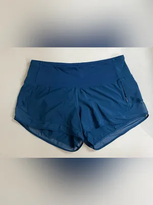 lululemon athletica Mind Over Miles Shorts Mesh Details Poseidon Blue Size 6 thumbnail 7