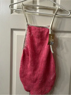 Urban Outfitters Pink Hand-Knit Mesh Tote thumbnail 2