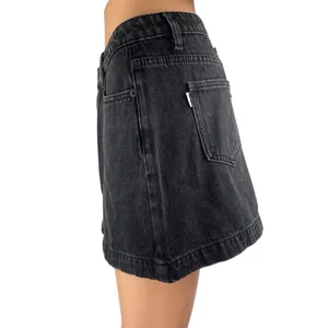 NEW Princess Polly Women Black High Waisted A Line Mini Denim Jean Skirt Size 8 thumbnail 2