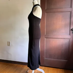 LPA | Revolve Alyssa Black Knit Halter Twist Neck Midi Dress | Small thumbnail 4